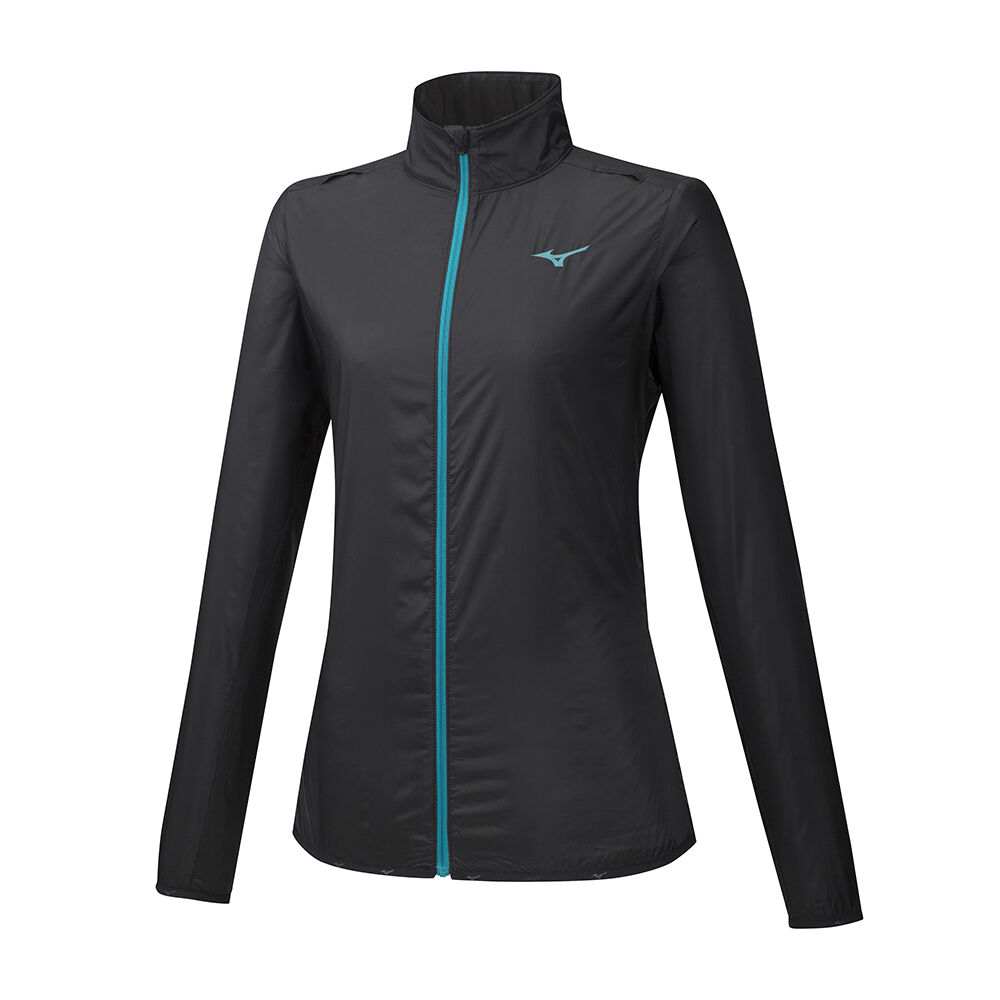 Womens Mizuno Hineri Pouch Running Jacket Black Philippines (SUXHOJ861)